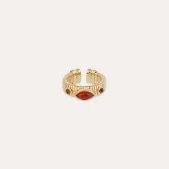 Bague Strada Jonc - Cornaline & Oeil de tigre