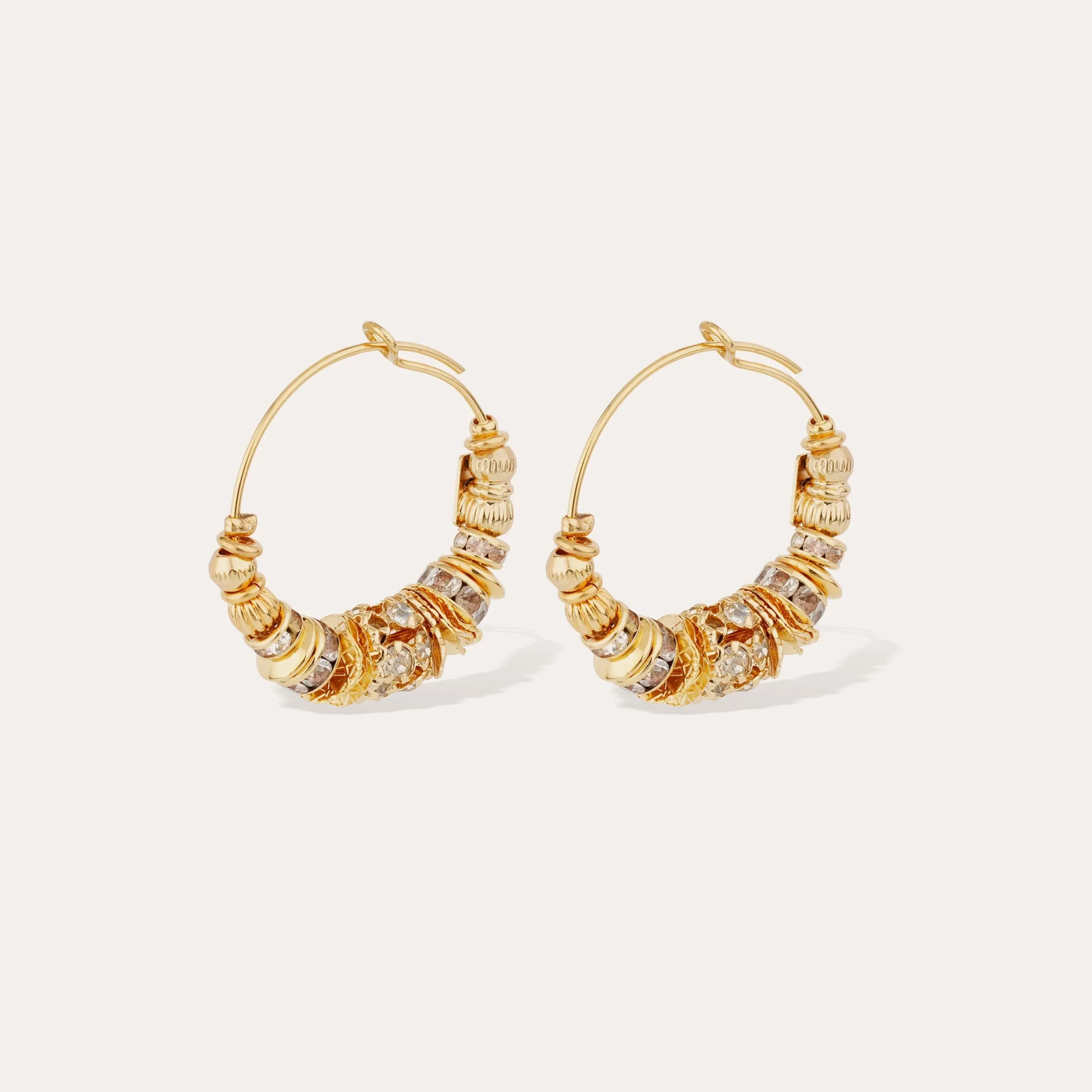 Boucles d'oreilles créoles Aloha strass mini