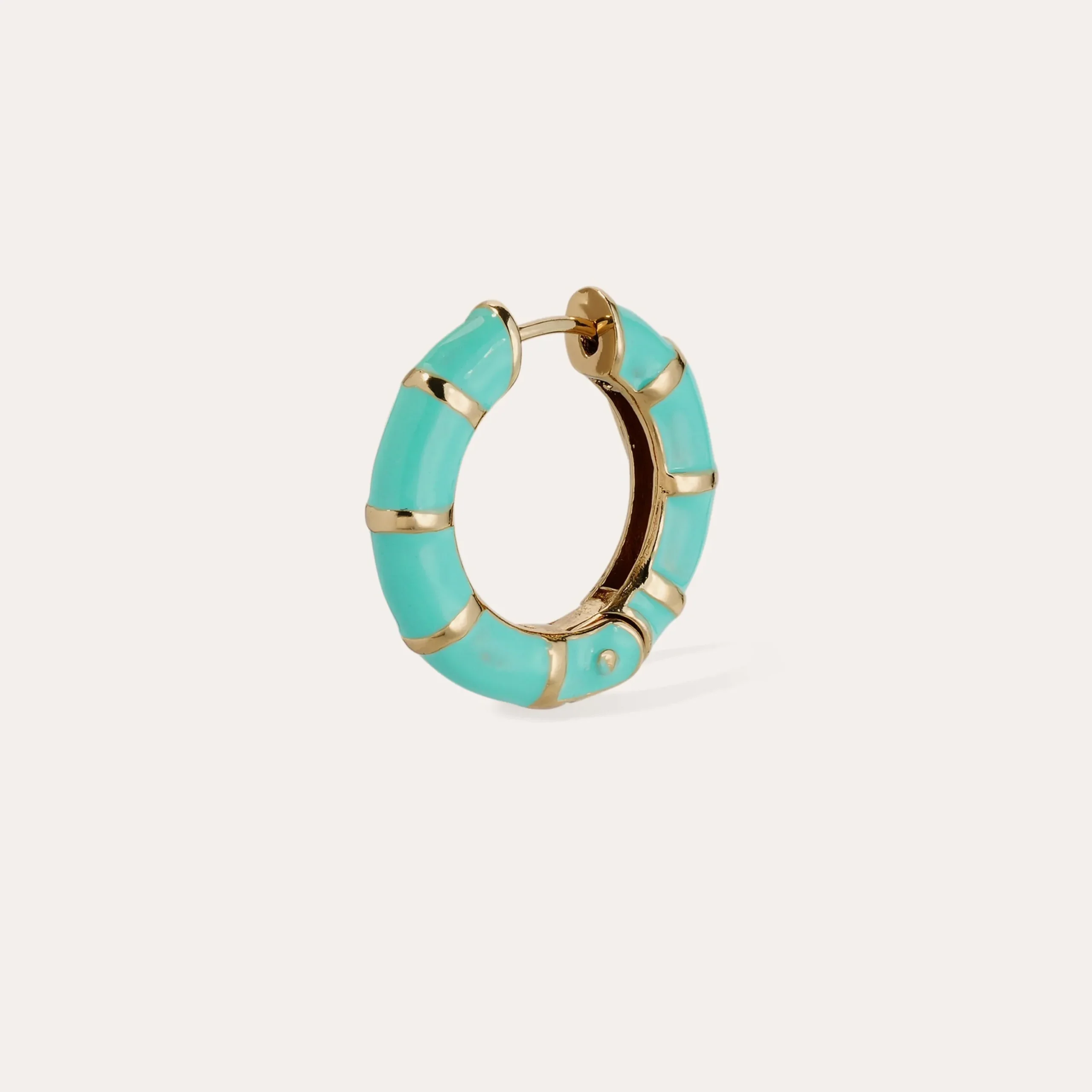 Boucles d'oreilles créoles Bambou émail mini