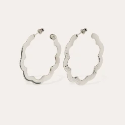 Boucles d'oreilles créoles Bolduc Flore petit modèle