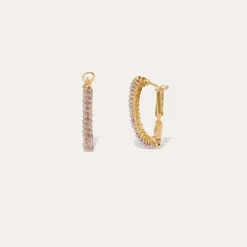 Boucles d'oreilles créoles Lyre - Améthyste