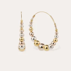 Boucles d'oreilles créoles Multiperla bicolore