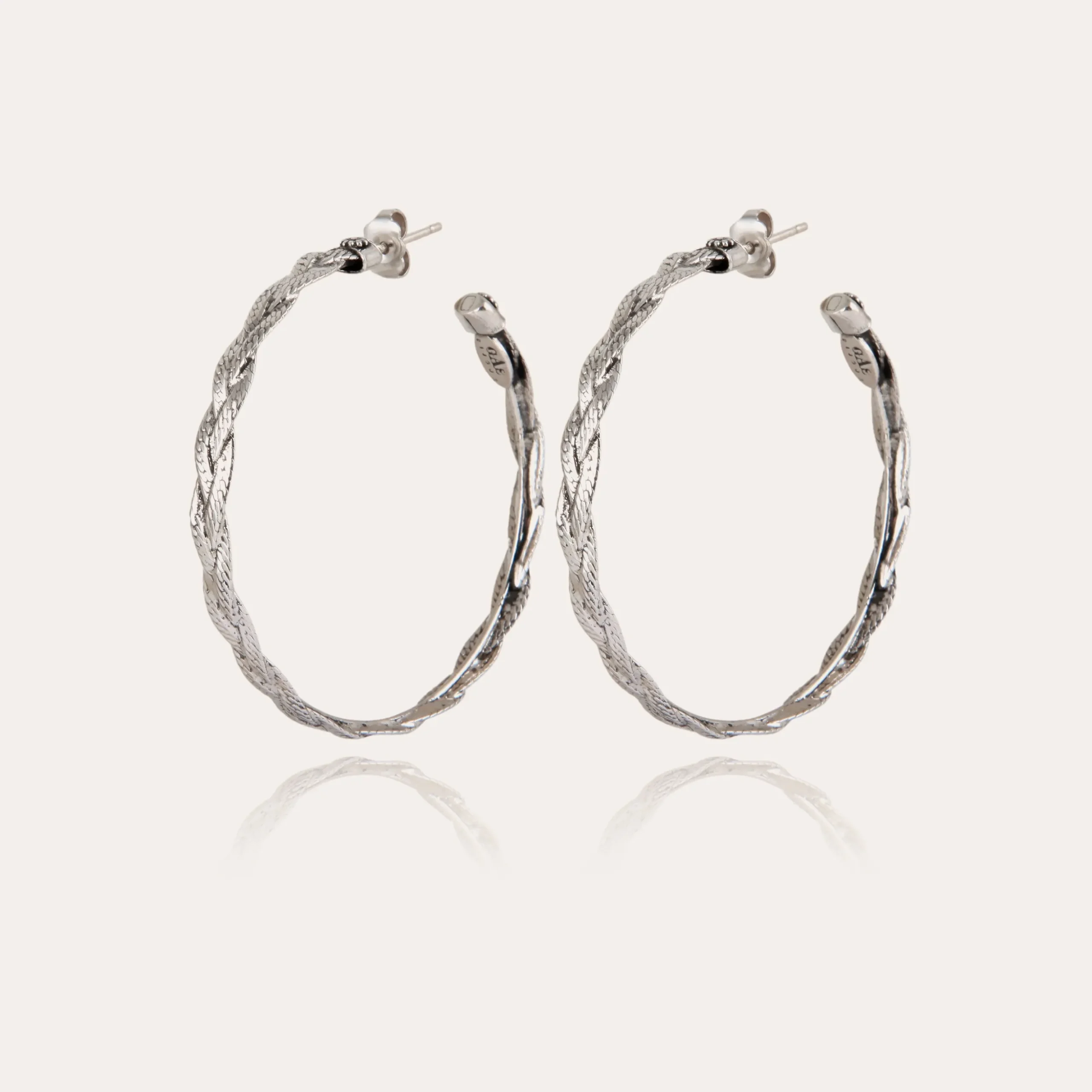 Boucles d'oreilles créoles Tresse moyen modèle