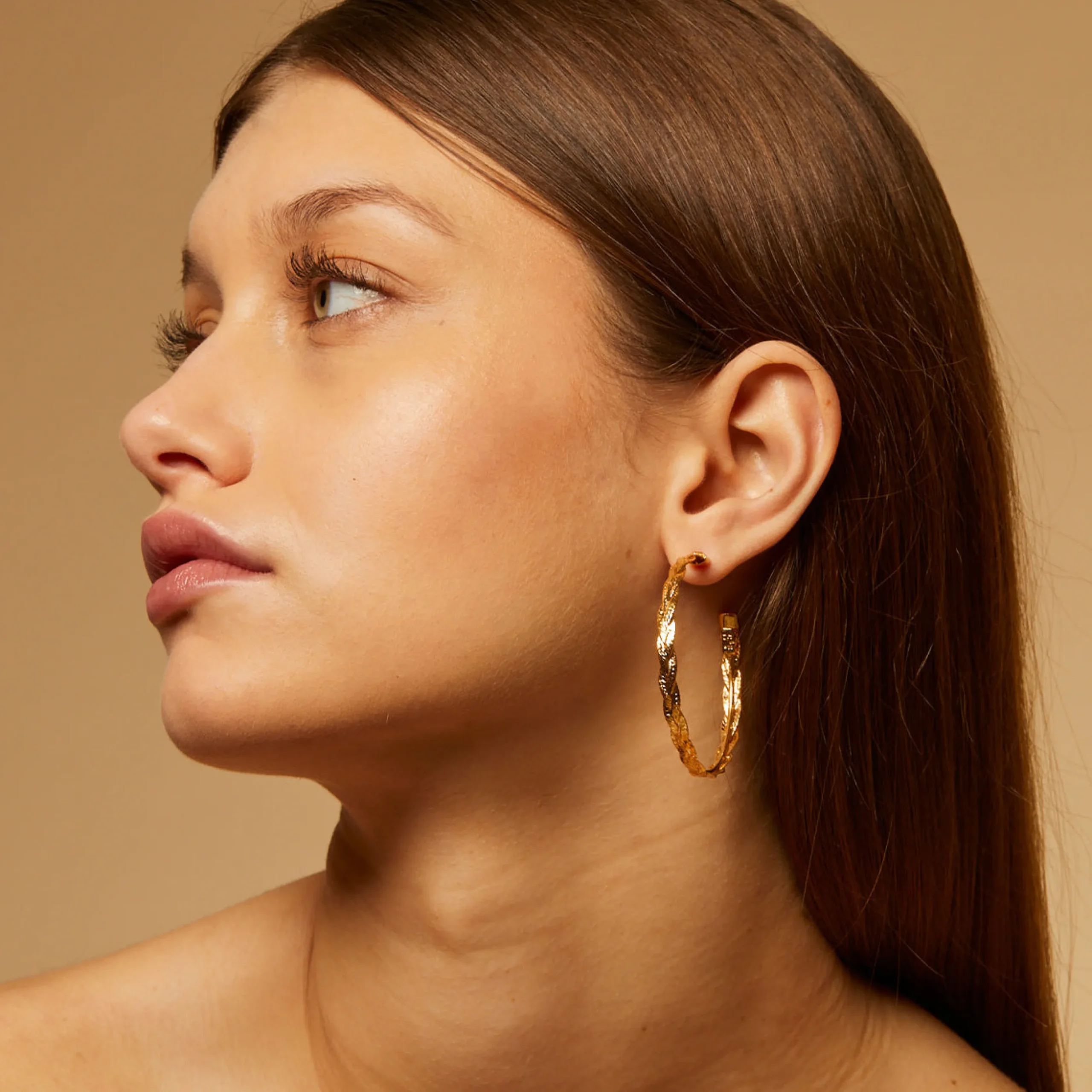 Boucles d'oreilles créoles Tresse moyen modèle