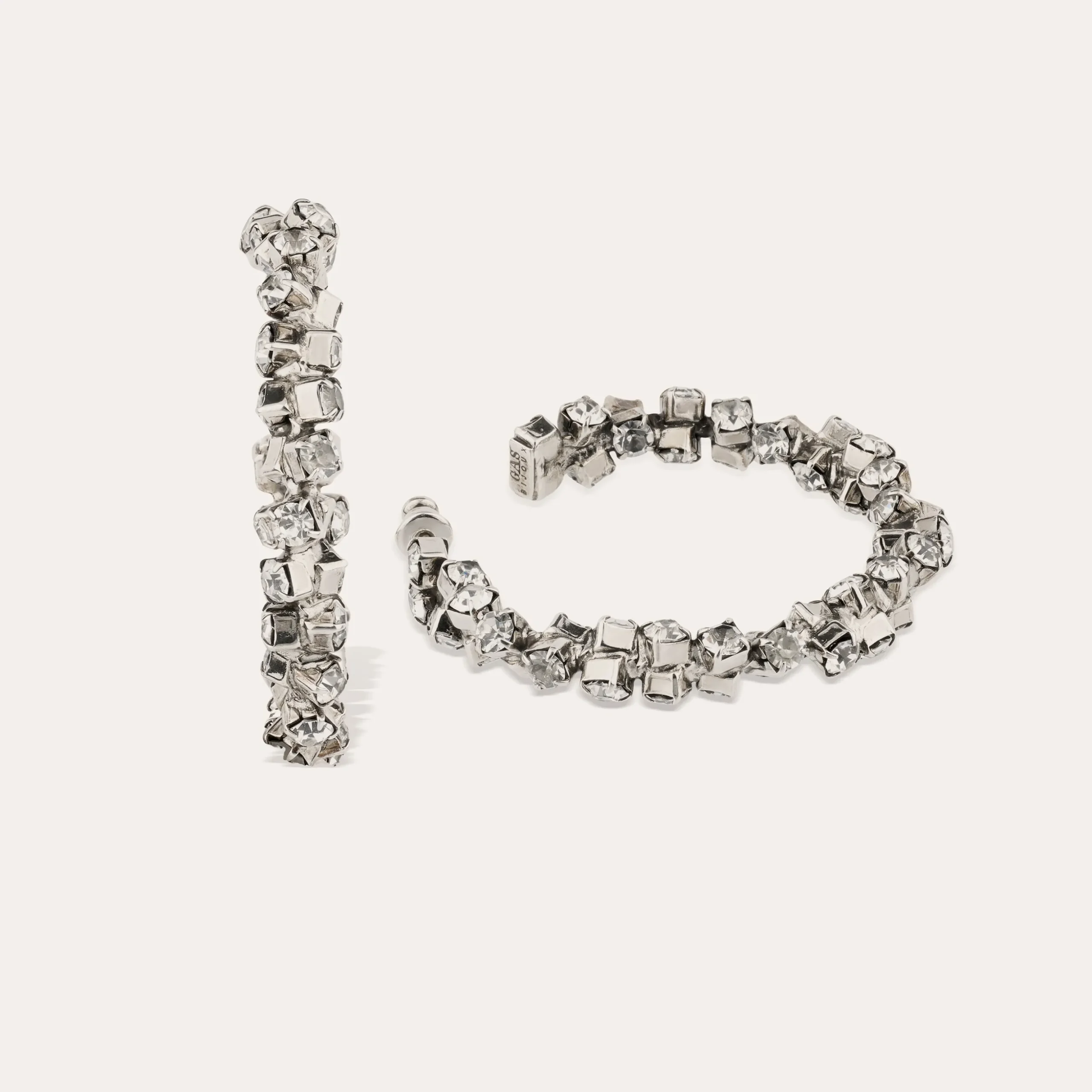 Boucles d'oreilles créoles Trevise finition rhodium
