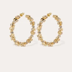 Boucles d'oreilles créoles Trévise strass
