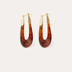 Boucles d'oreilles Écume acétate - Écaille