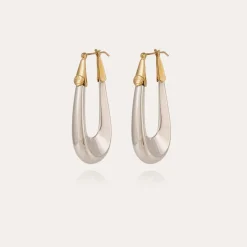 Boucles d'oreilles Écume grand modèle bicolore