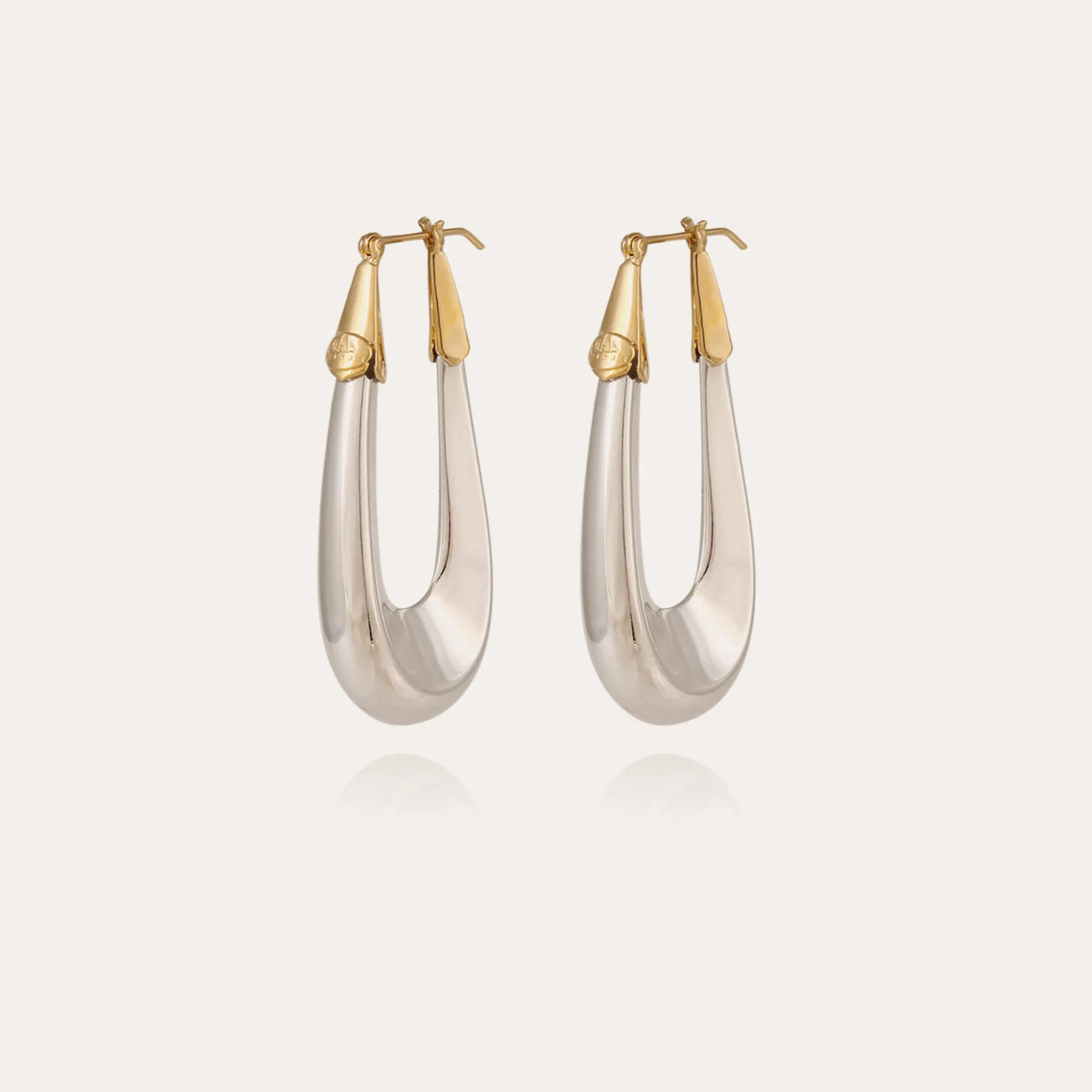 Boucles d'oreilles Écume grand modèle bicolore
