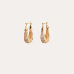 Boucles d'oreilles Écume petit modèle - Zircone