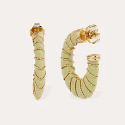 Boucles d'oreilles Cyclade grand modèle - Vert Amande