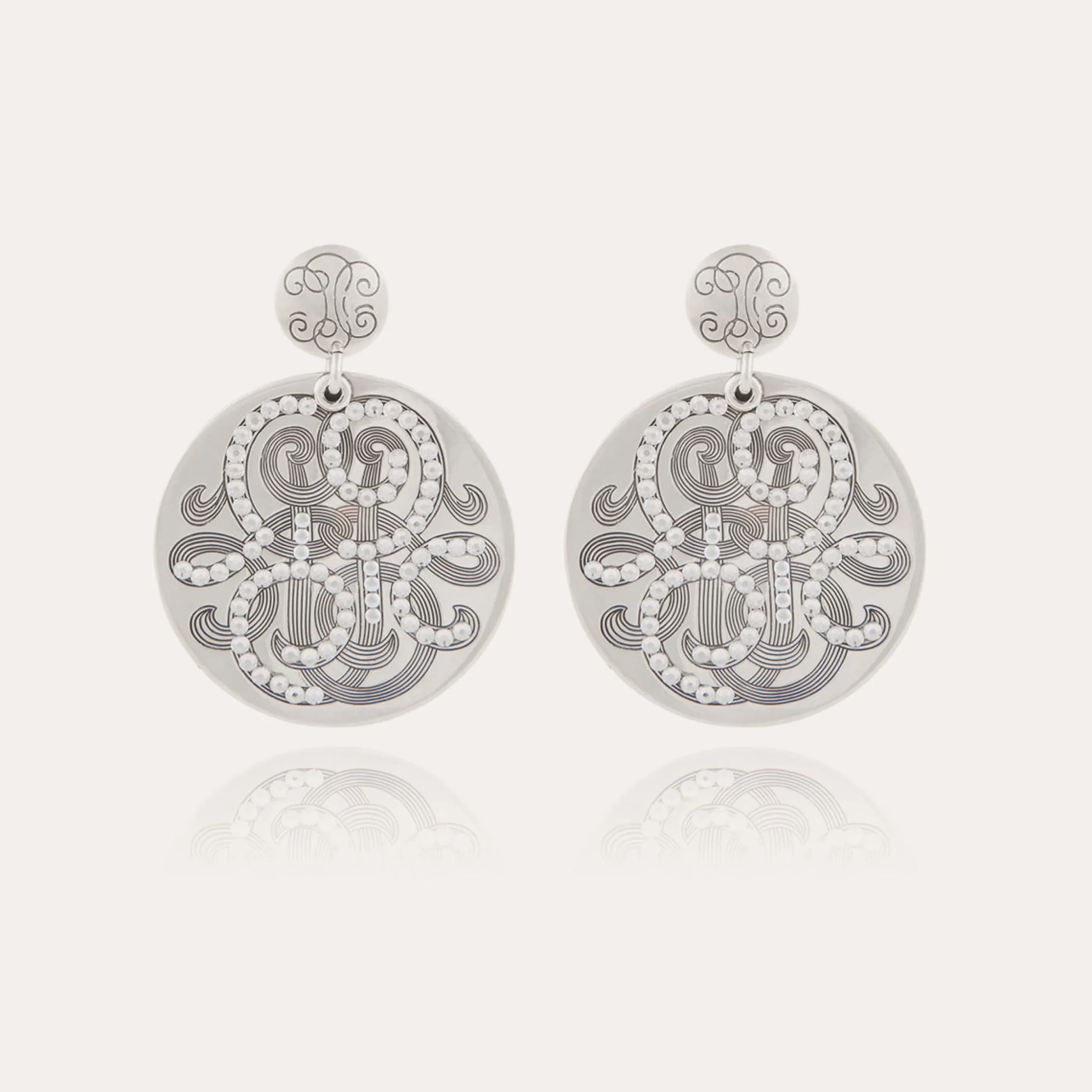 Boucles d'oreilles Diva strass grand modèle