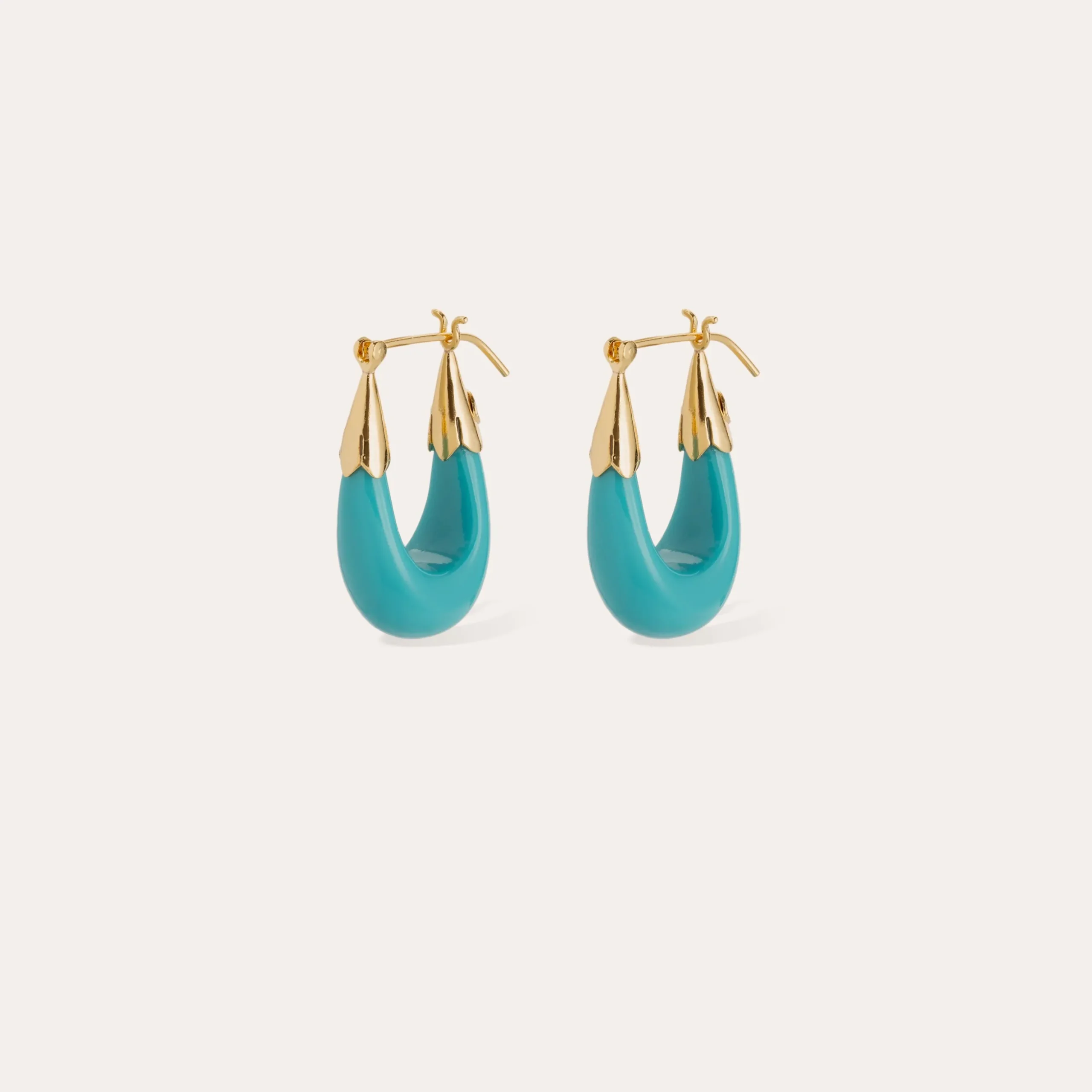 Boucles d'oreilles Ecume petit modèle acétate - Turquoise
