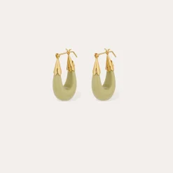 Boucles d'oreilles Ecume petit modèle acétate - Amande