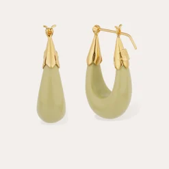 Boucles d'oreilles Ecume petit modèle acétate - Amande