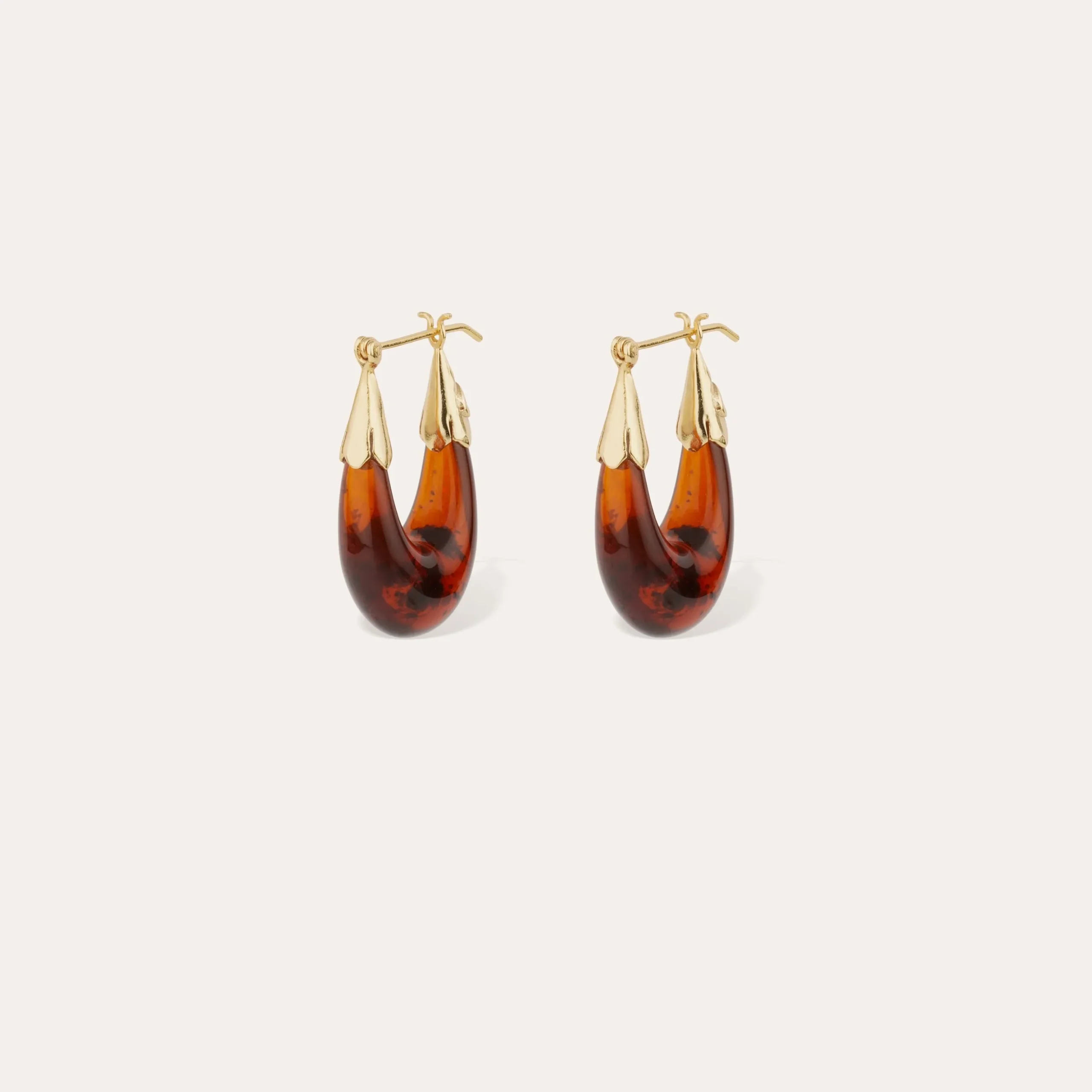 Boucles d'oreilles Ecume petit modèle acétate - Écaille
