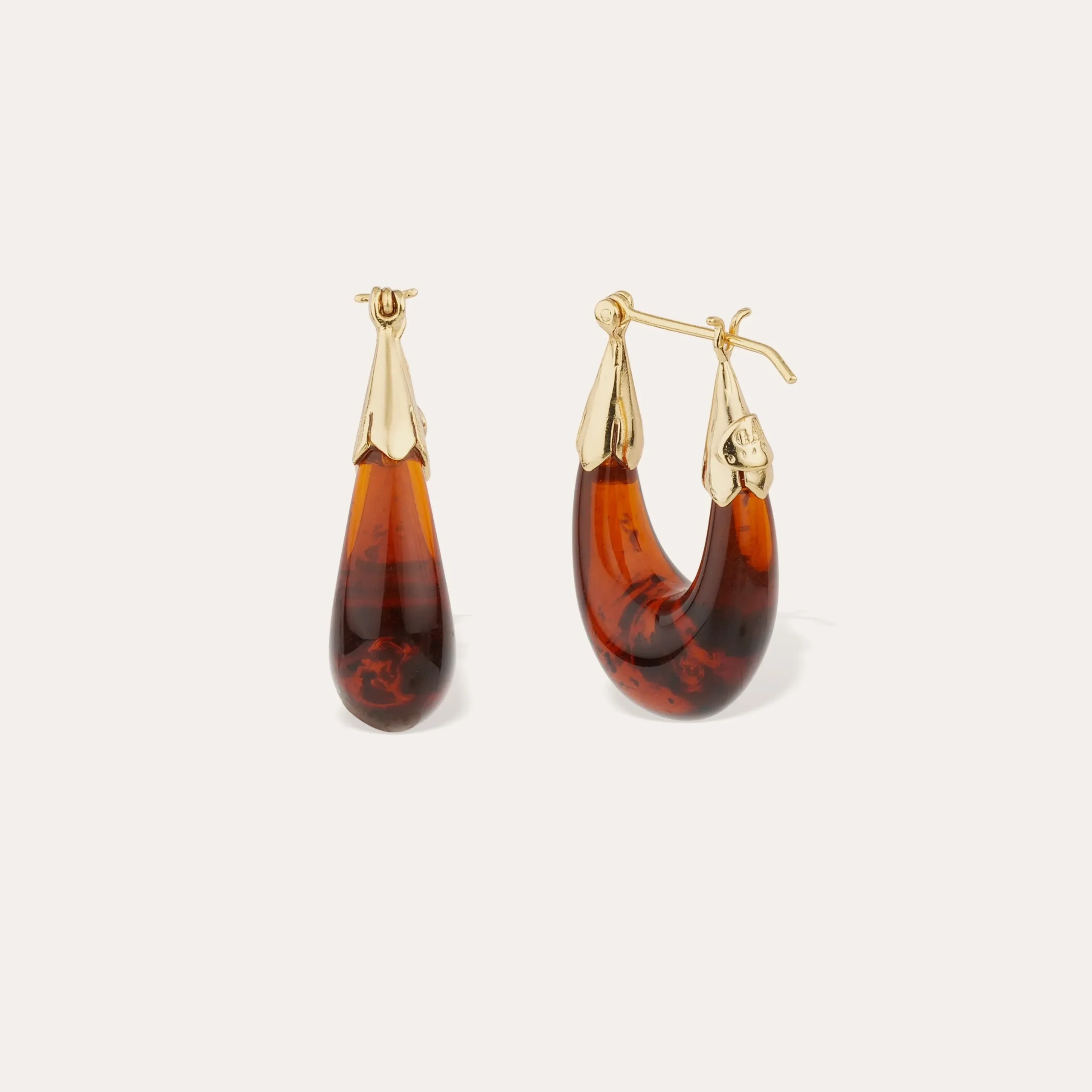 Boucles d'oreilles Ecume petit modèle acétate - Écaille