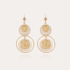 Boucles d'oreilles Idylle petit modèle - Nacre blanche