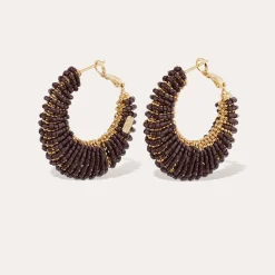 Boucles d'oreilles Izzia grand modèle - Chocolat