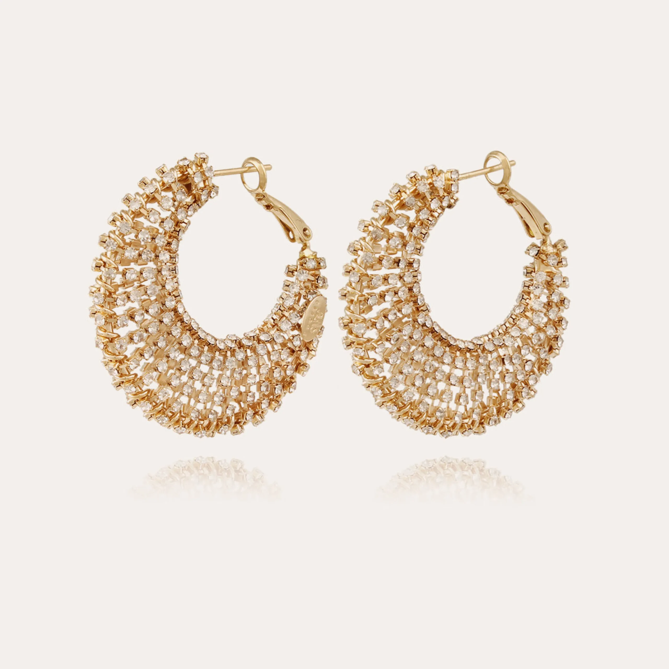 Boucles d'oreilles Izzia strass grand modèle