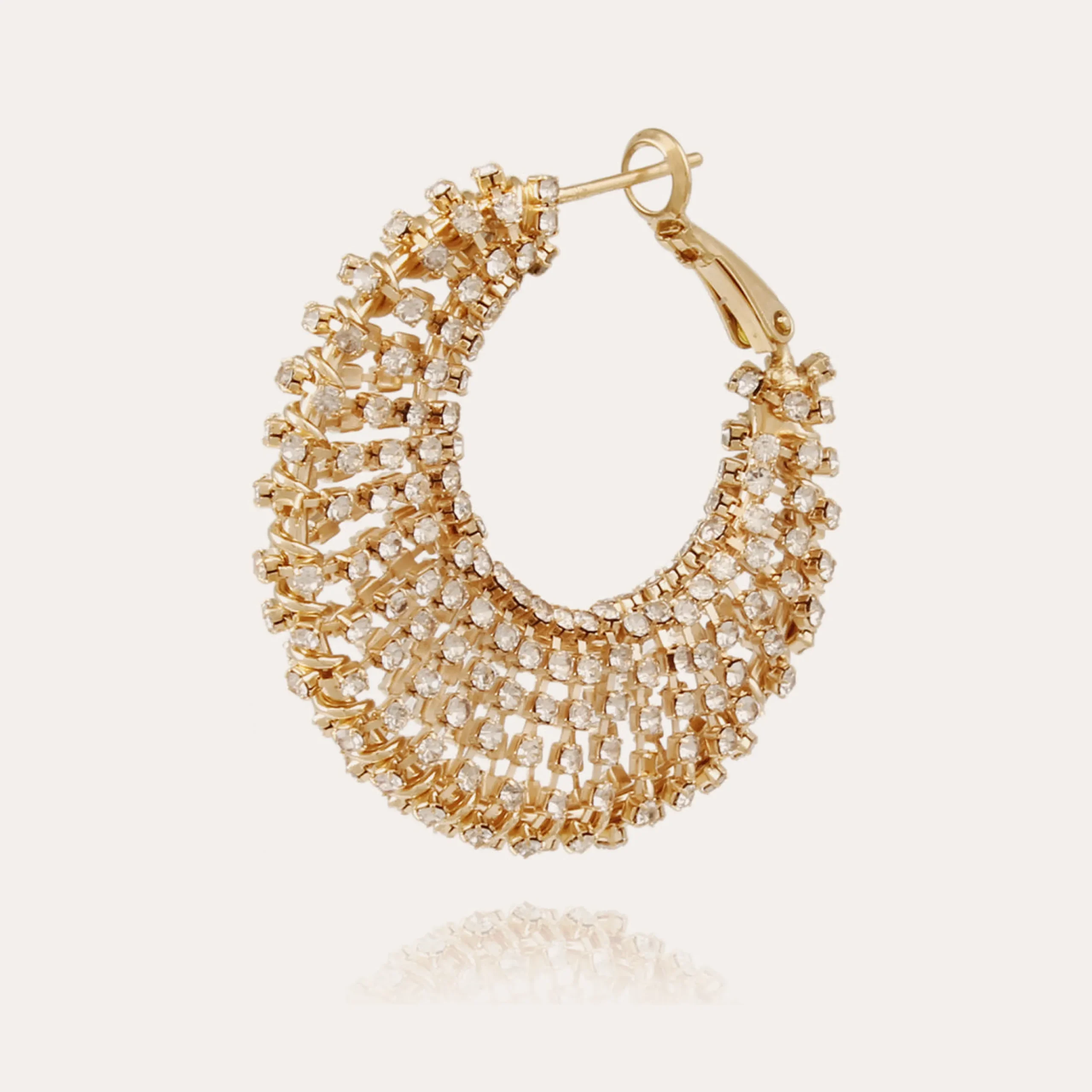 Boucles d'oreilles Izzia strass grand modèle