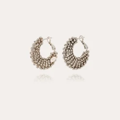 Boucles d'oreilles Izzia strass petit modèle finition rhodium