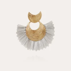 Boucles d'oreilles Luna Wave raphia mini
