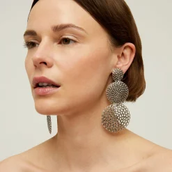 Boucles d'oreilles Onde Gourmette double