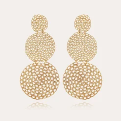 Boucles d'oreilles Onde Gourmette double