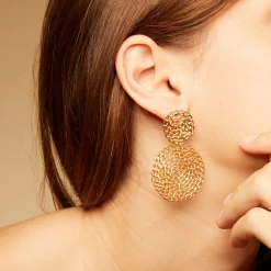 Boucles d'oreilles Onde Gourmette petit modèle