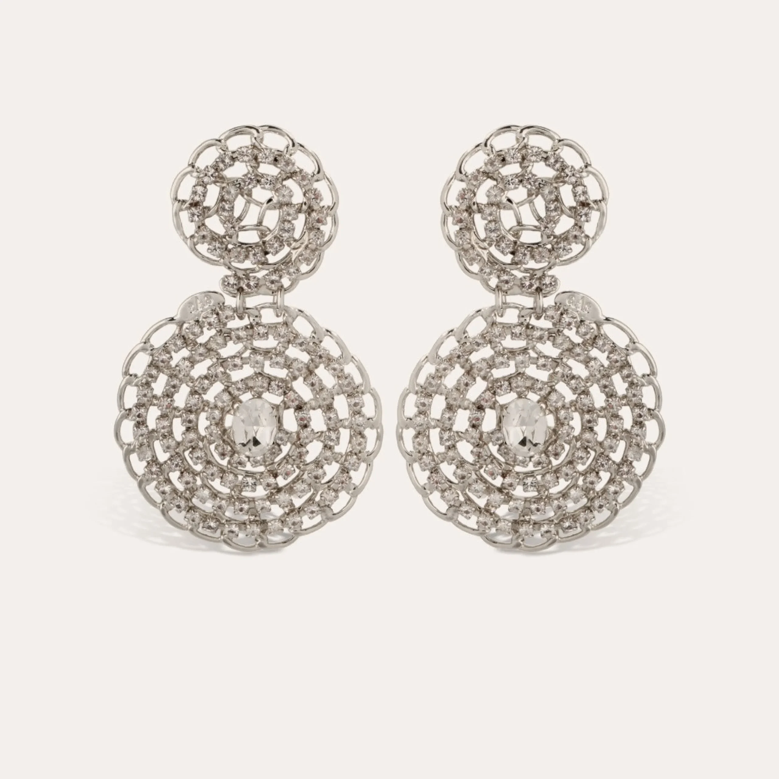 Boucles d'oreilles Onde gourmette strass