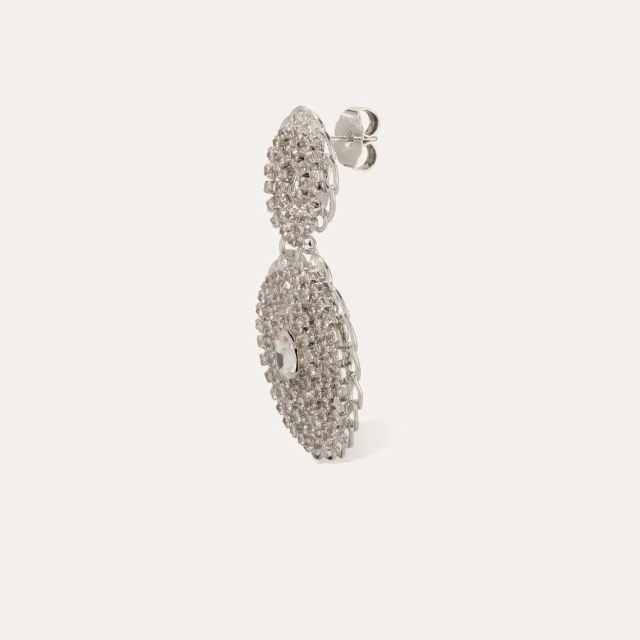 Boucles d'oreilles Onde gourmette strass