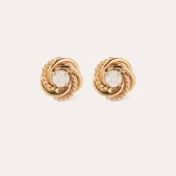 Boucles d'oreilles puce Atika - Nacre blanche