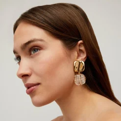 Boucles d'oreilles Rainbow Square - Cristal de roche
