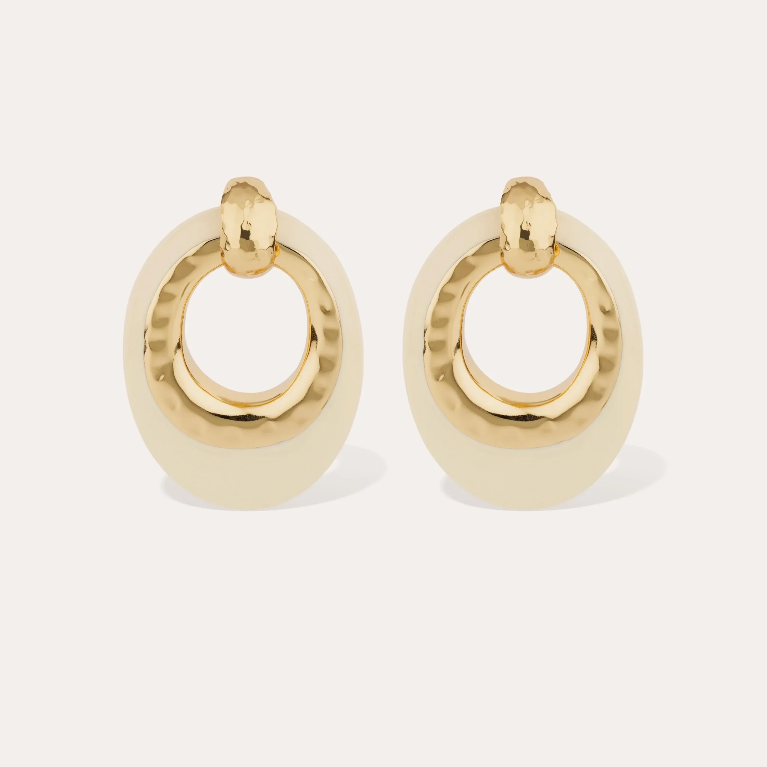 Boucles d'oreilles Selva grand modèle acétate - Ivoire