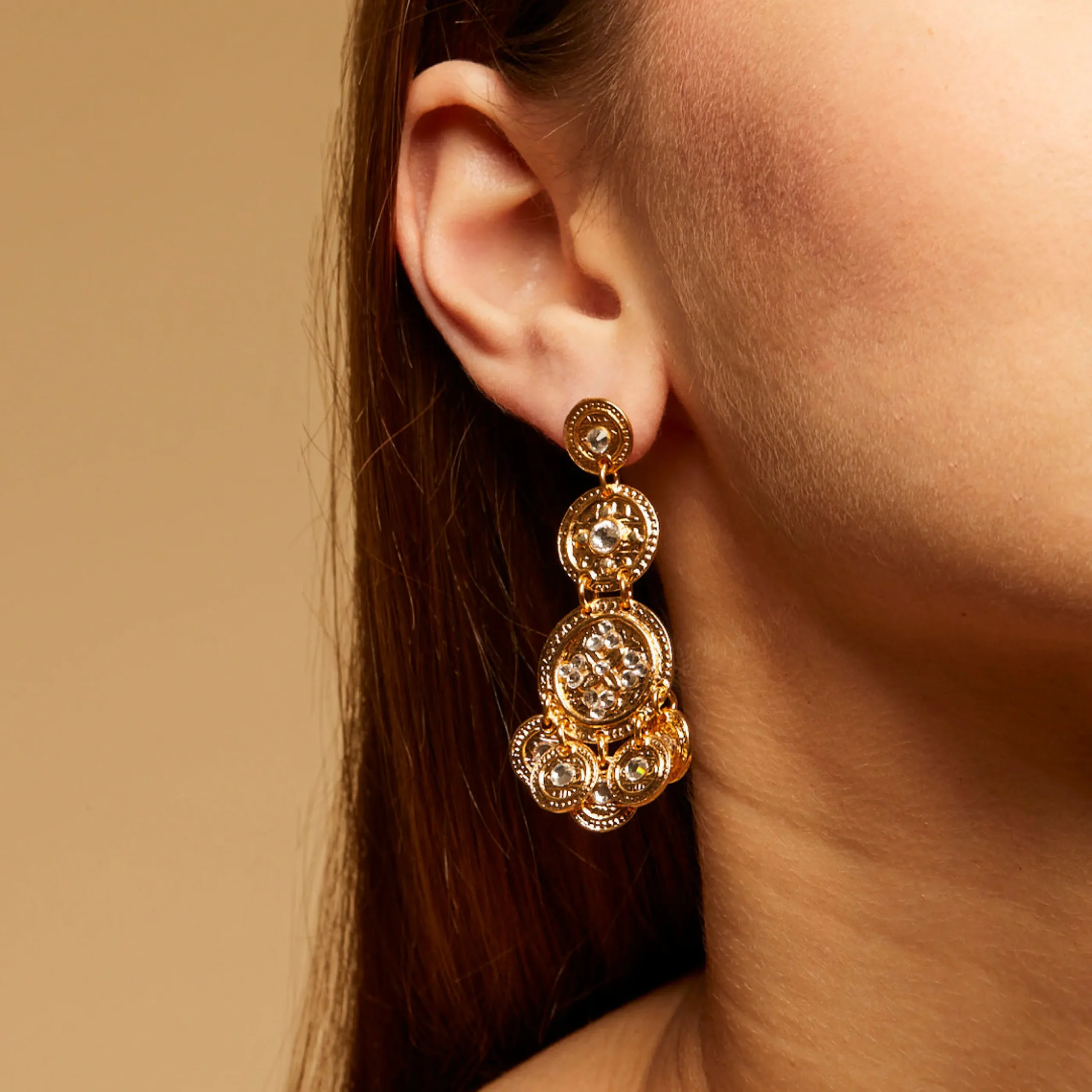 Boucles d'oreilles Sequin trois rangs
