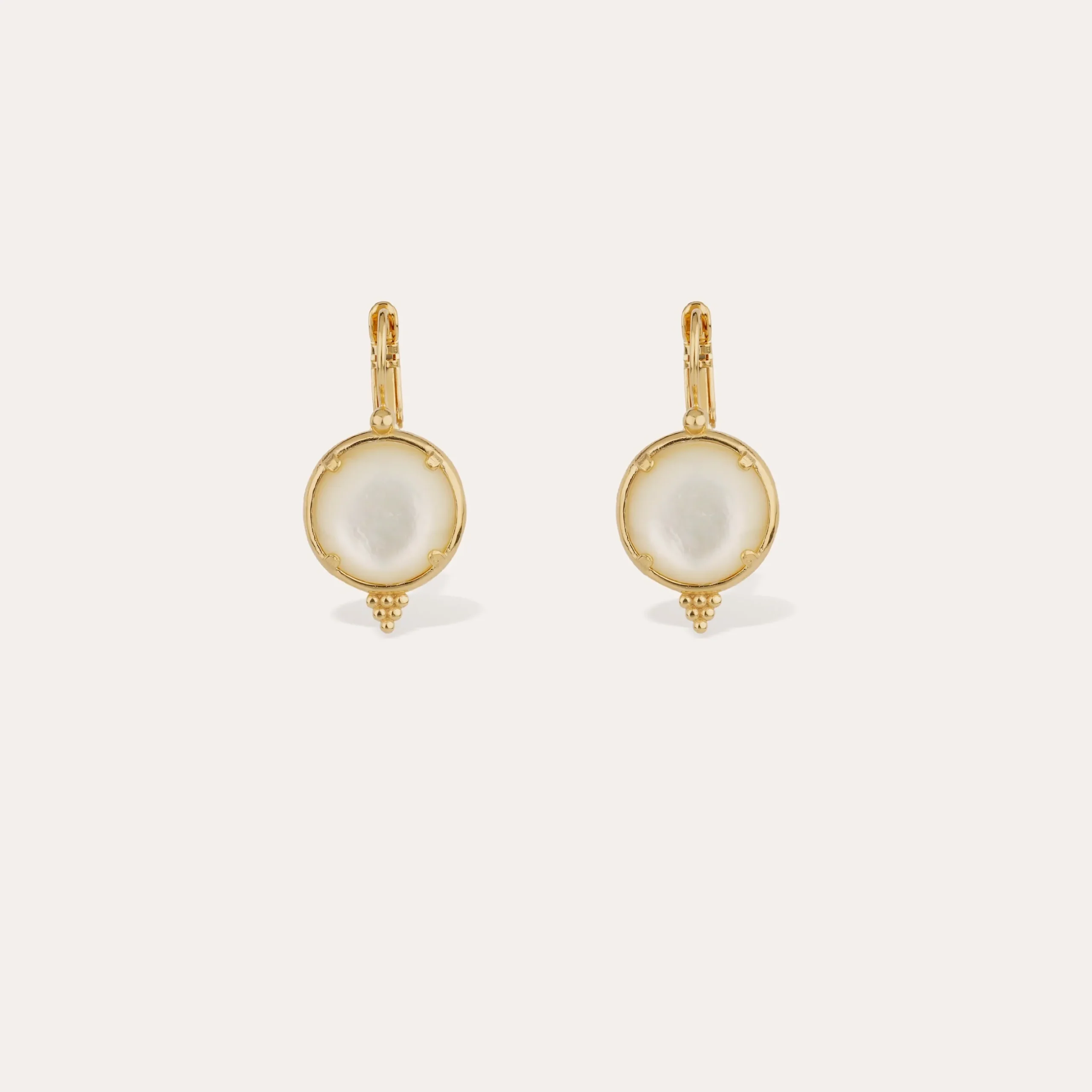 Boucles d'oreilles Serti nacre - Nacre blanche