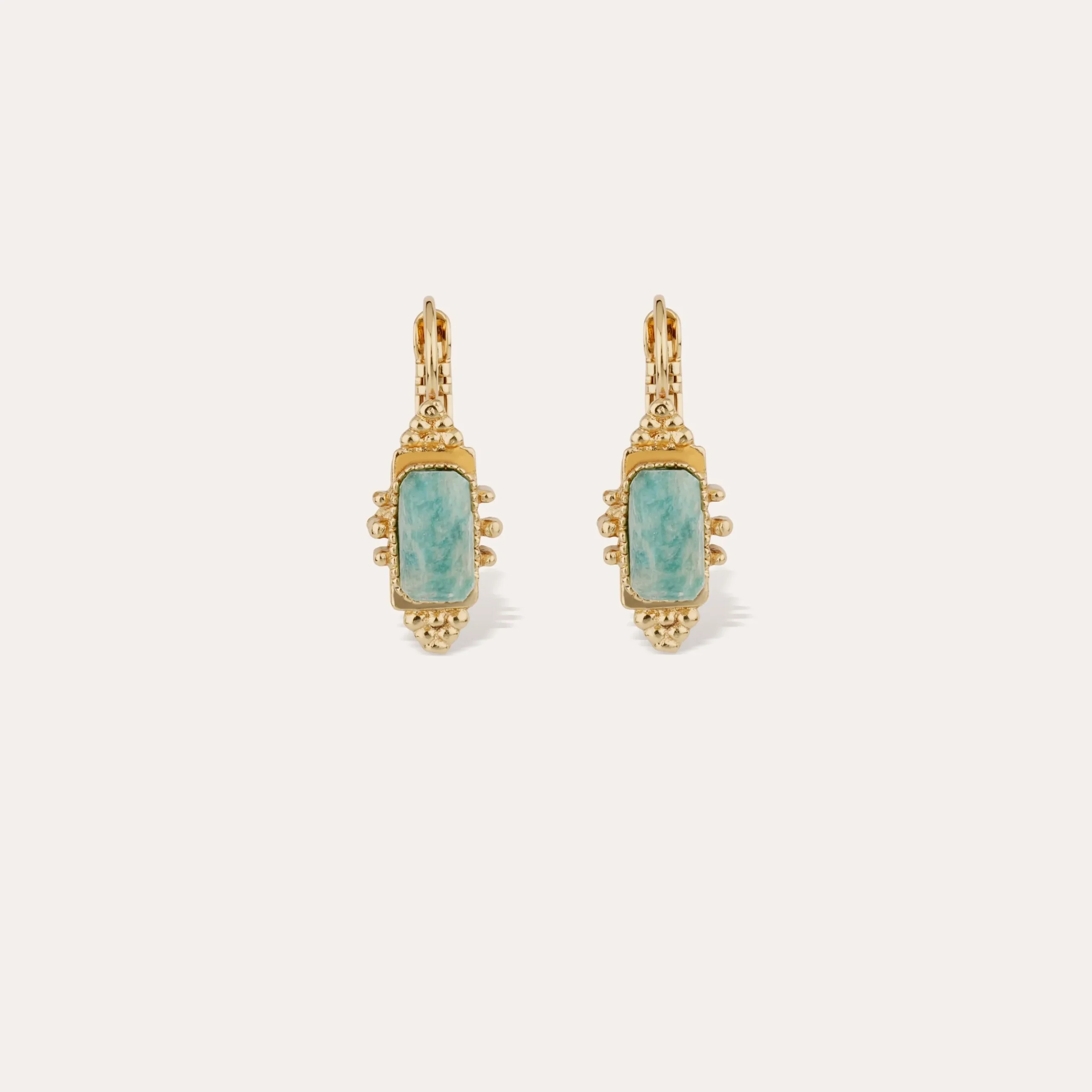 Boucles d'oreilles Serti Talisman - Amazonite