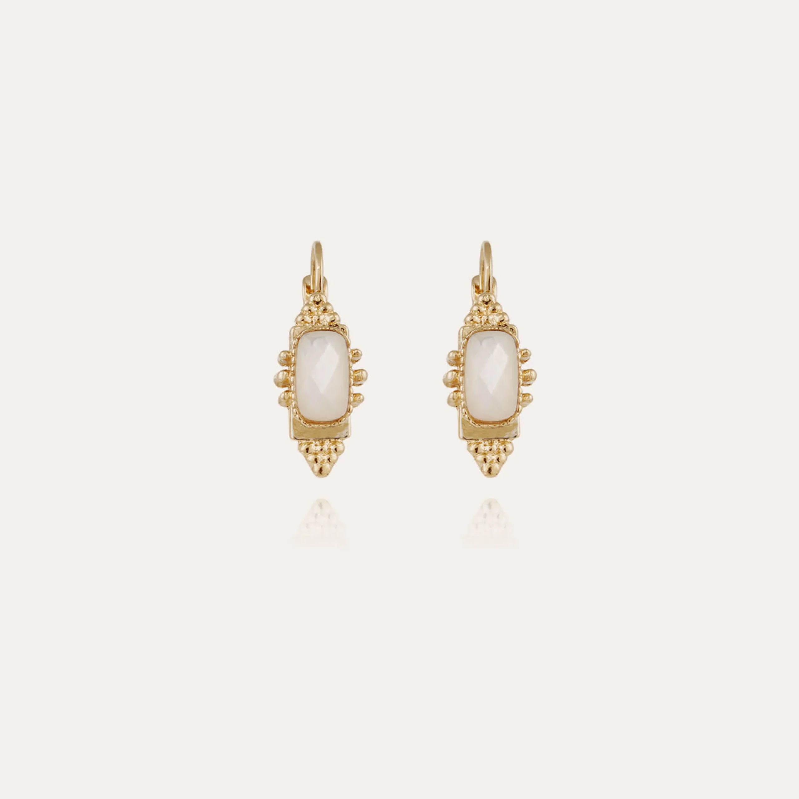 Boucles d'oreilles Serti Talisman - Nacre blanche