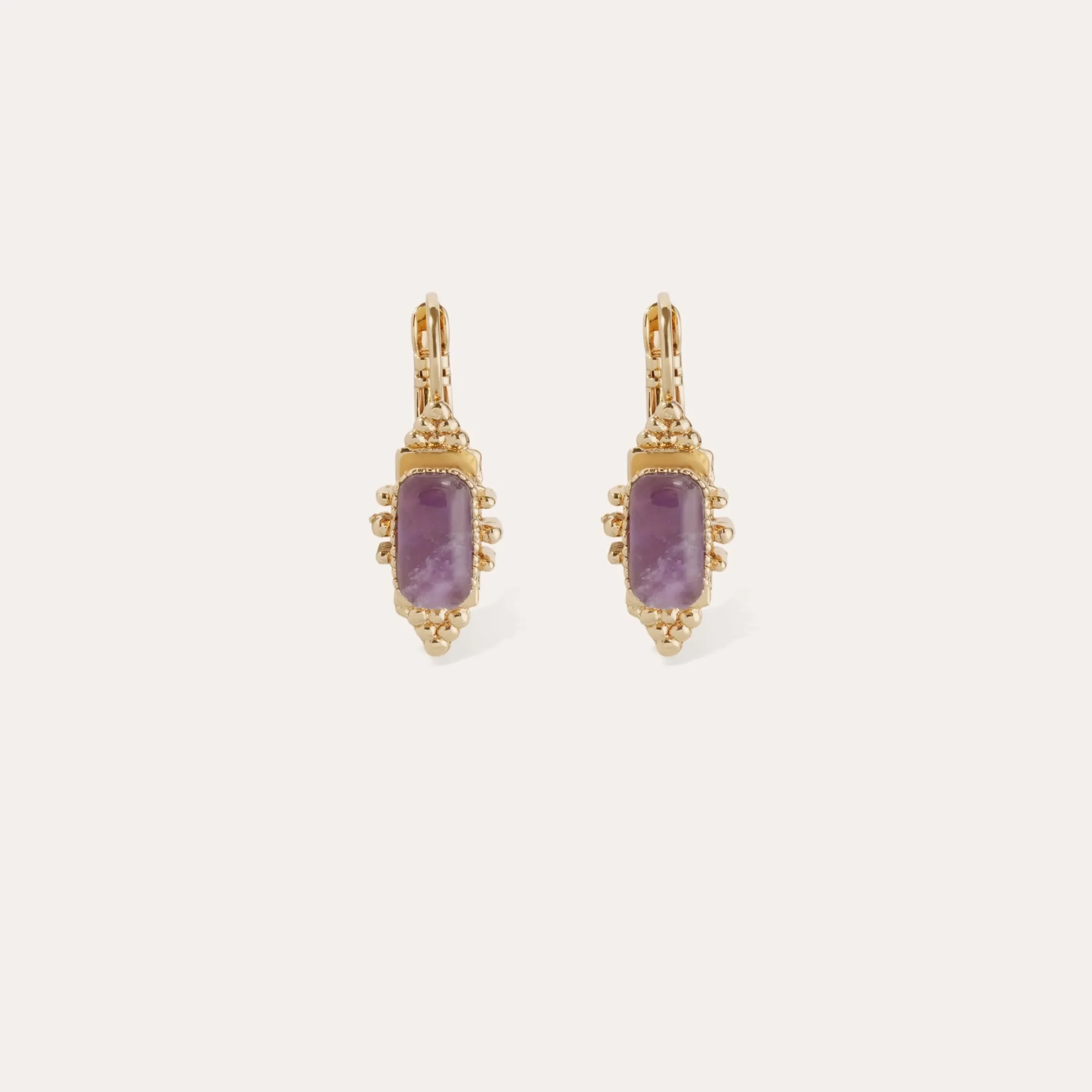 Boucles d'oreilles Serti Talisman - Améthyste