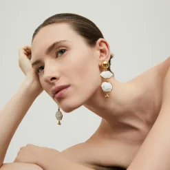 Boucles d'oreilles Silenza - Opale blanche