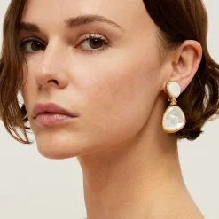 Boucles d'oreilles Silia - Nacre blanche
