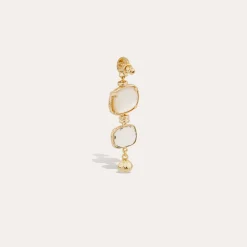 Boucles d'oreilles Silène petit modèle - Nacre blanche & Cristal