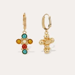 Boucles d'oreilles Tao Cruzita - Cornaline & Turquoise