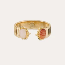Bracelet Amarante double - Quartz rose & Cornaline
