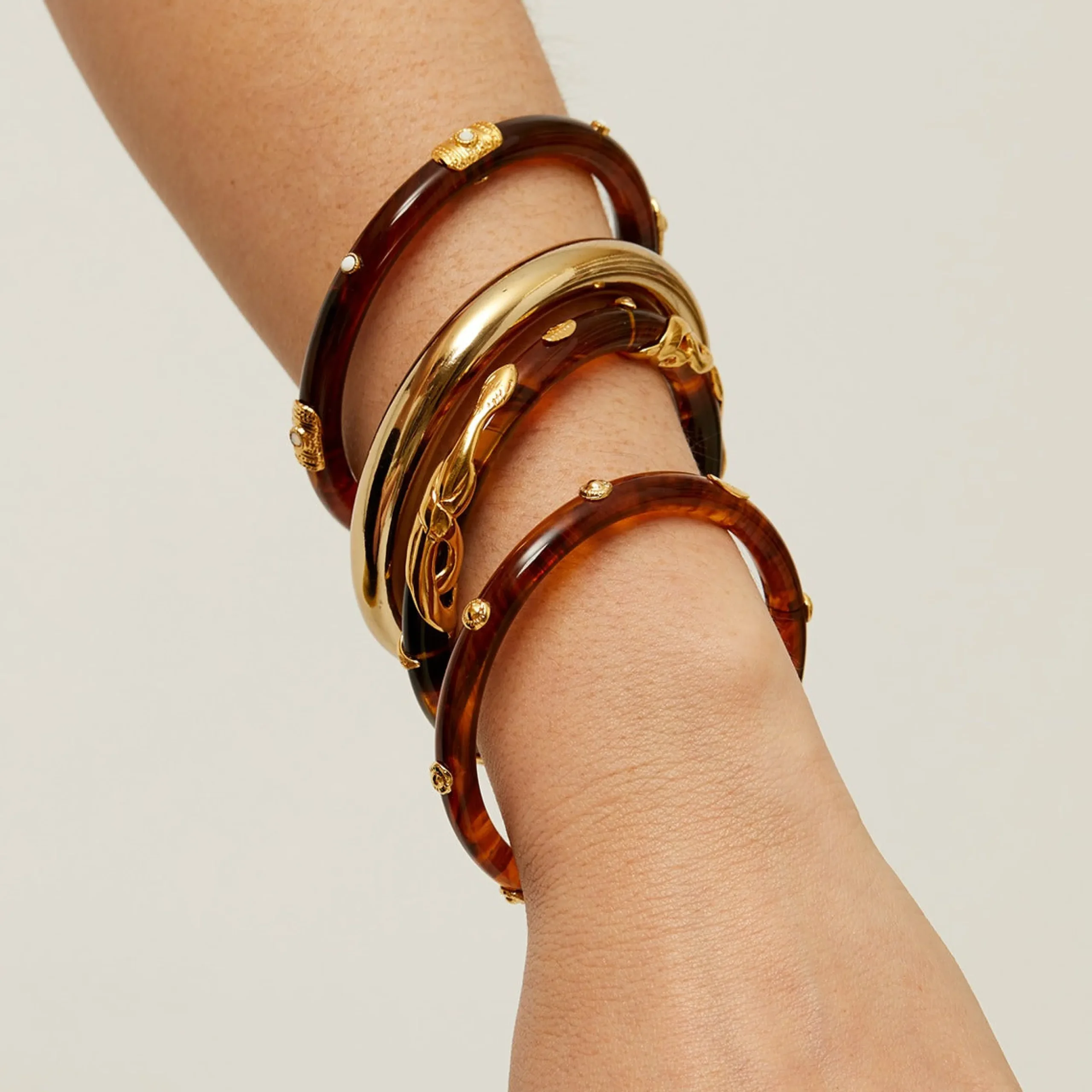 Bracelet Caftan acétate - Marron