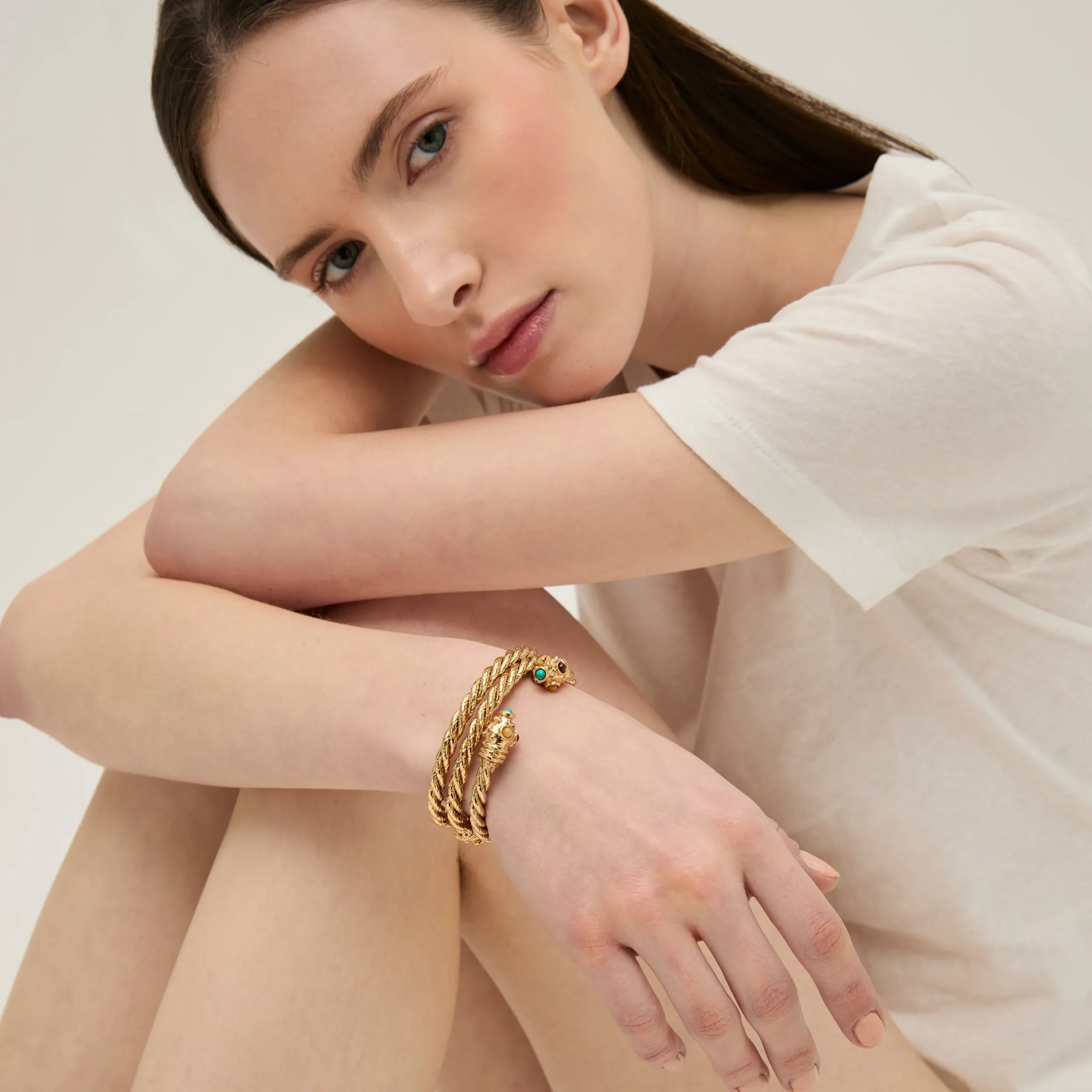 Bracelet jonc Amarante Torsade - Turquoise