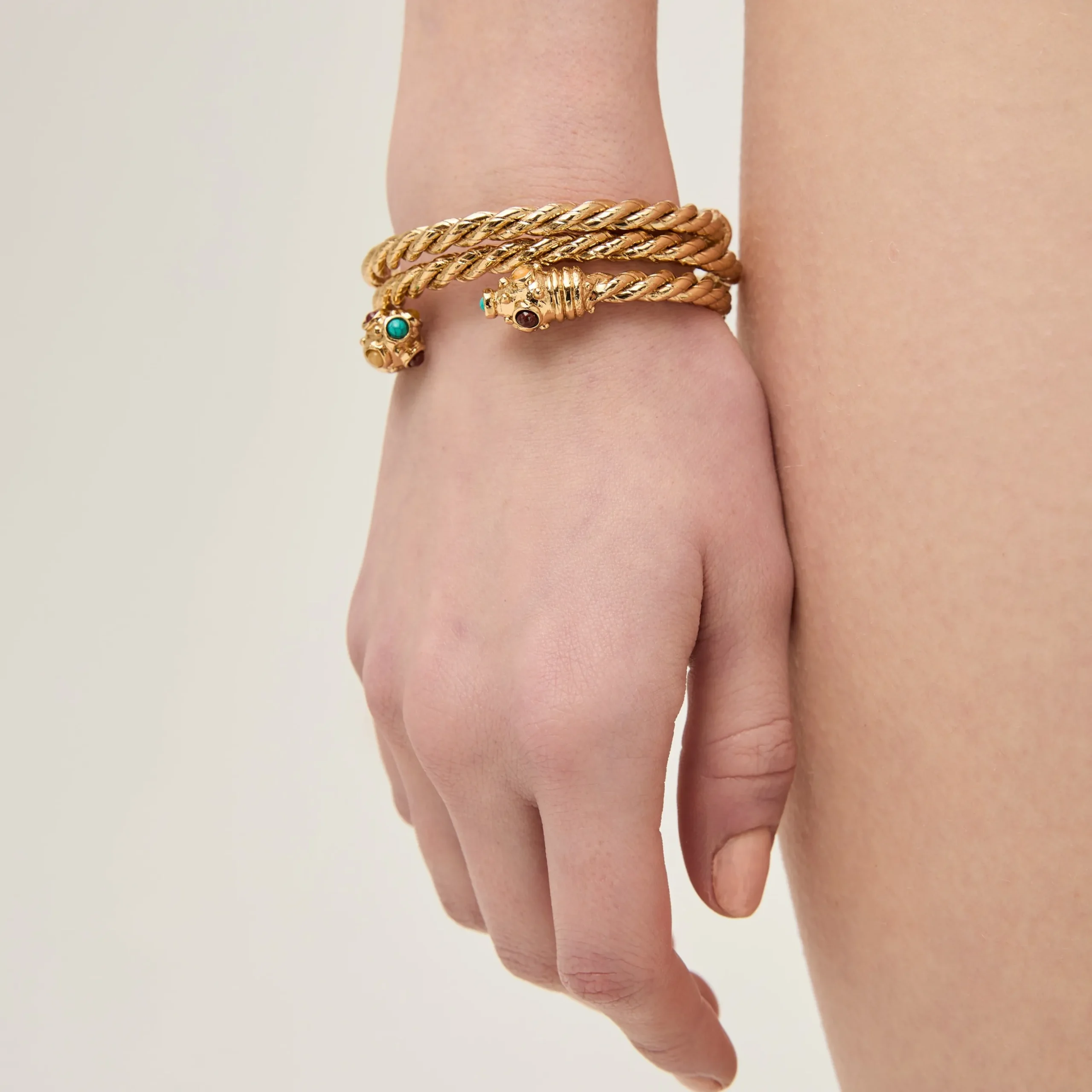 Bracelet jonc Amarante Torsade - Turquoise