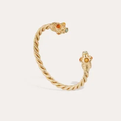 Bracelet jonc Amarante torsade - Amazonite & Cornaline