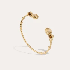 Bracelet jonc Amarante torsade - Nacre Blanche & Oeil de tigre